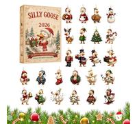 Calendrier de compte à rebours en acrylique 2D pour décoration d'arbre | Compte à rebours de Noël 24 jours pour fête de vacances porte fenêtre arbre mur amoureux des animaux
