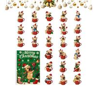 Calendrier de compte à rebours en acrylique 2D sur le thème du chien 24 jours | Calendrier de fête pour les fêtes de fin d'année, la maison, la famille, les, les adolescents, les garçons, les