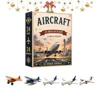 Calendrier de compte à rebours en acrylique pour 24 jours | Calendrier de compte à rebours en acrylique 2D pour avion de 24 jours, compte à rebours de l'avent de voyage