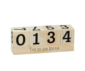 Calendrier de compte à rebours en bois - 16 x 6 cm - Compteur journalier avec 8 dictons - Calendrier permanent pour mariage, examen, anniversaire, retraite, vacances, Noël