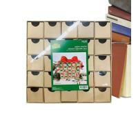 Calendrier de compte à rebours en bois avec tiroirs réutilisable non traité | Organiseur de bureau festif pour la maison, la table, l'armoire, le bureau et la fête de Noël
