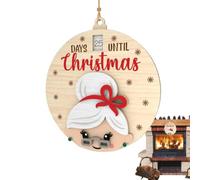 Calendrier de compte à rebours en bois Panneau En Bois Suspendu Pour Fêtes | Panneau Compte À Rebours Des Jours Noël Pour salon chambre bureau style campagne