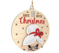 Calendrier de compte à rebours en bois Panneau Suspendu en Bois Rustique | Panneau Compte À Rebours Des Jours Noël Pour Maison De Campagne Porche Chambre Bureau Collectionneurs