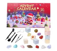 Calendrier de compte à rebours en cristal - Ensemble de fouilles de roche pour enfants | Cristal naturel en papier avec thème 24 jours, accessoire de fête pour garçons, filles, Noël, cadeau de