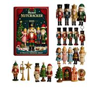 Calendrier de compte à rebours en forme de casse-noisette - 24 jours - 2D plat - Décoration de Noël - Compte à rebours pour voiture, maison, dortoir étudiant, fenêtre, cheminée, chambre à coucher