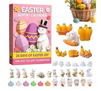 Calendrier de compte à rebours en forme de lapin de Pâques - Accessoire de scène printanière de 24 jours - Ornements de lapin - Calendrier de compte à rebours festif - Pour adultes, adolescents