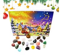 Calendrier de compte à rebours en pierre minérale géographique | Calendrier compte à rebours jusqu'à Noël de 24 jours pour l'observation de l'exploration des fêtes de fin d'année