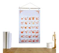 Calendrier de compte à rebours en tissu, calendrier mural de poche de 30 jours, organiseur en tissu à suspendre, calendrier en feutre doux avec activité, décoration de salle de classe, fête de famille