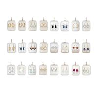 Calendrier de compte à rebours - Ensemble de bijoux en acrylique 24 jours - Collection de boucles d'oreilles festives - Accessoires de vacances et de festival - Pour les familles, les adultes, les