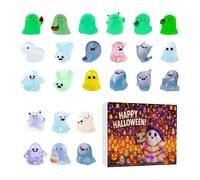 Calendrier de compte à rebours fantôme | 24 jours jouets fantômes d'Halloween, petite décoration d'intérieur pour décembre, adolescents, garçons, filles, couronnes de fenêtre, arbres
