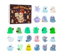 Calendrier de compte à rebours fantôme - Glow in Dark Set Spooky Holiday Display | Collection de figurines fantômes d'Halloween Calendrier de décoration, compte à rebours saisonnier amusant avec de
