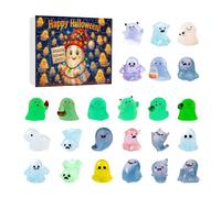 Calendrier de compte à rebours fantôme - Glow in Dark Set Spooky Holiday Display | Collection de figurines fantômes d'Halloween Calendrier de décoration, compte à rebours saisonnier amusant avec de