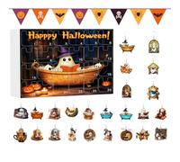 Calendrier De Compte À Rebours Fantôme Halloween | Calendrier Advent Boucles D'oreilles Fantômes Halloween,Bijoux en Acrylique Plat 2D pour Femmes et Adolescentes, Décorations de Fête, Maison et Cuisi