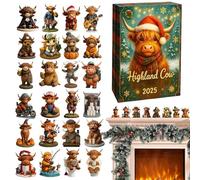 Calendrier de compte à rebours : figurine de bétail 3D, affichage de scène décorative, design festif, matériau, taille compacte | Pour, adultes, fête d'anniversaire, maison, salle de