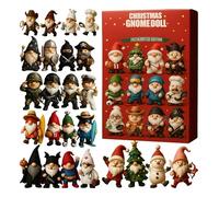 Calendrier De Compte À Rebours Gnome De Noël,Décor Acrylique Plat 2D - Calendriers De Noël Avec Figurines De Gnomes Et Jouets,Pour Fêtes Mariage Bureau Mur Arbre Adultes