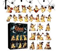 Calendrier De Compte À Rebours Halloween 24 Jours Ornements Rétro