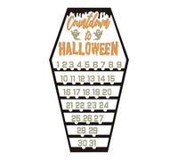 Calendrier de compte à rebours Halloween en bois - panneau de cercueil drôle portable, décoration spectrale légère | Planificateur décoratif longue durée de vie, affichage