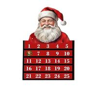 Calendrier de compte à rebours - Jouet de décoration de Noël en bois de 24 jours - Affichage festif - Matériau en bois robuste - Compte à rebours quotidien amusant pour enfants et adultes