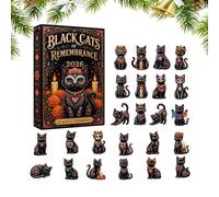 Calendrier de compte à rebours Jour des morts - Mini chat acrylique | Calendrier compte à rebours en forme de chat - Décoration du jour des morts pour s'amuser au quotidien | Pendentifs animaux
