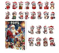 Calendrier de compte à rebours jusqu'à Noël, compte à rebours 2D en acrylique 2D - Décoration de l'Avent saisonnière pour garçons, amis, adolescents, hommes, filles, adolescents