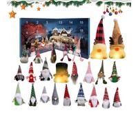 Calendrier De Compte À Rebours Nain De Noël Peluche Nain Lumineux | 24 Jours Compte À Rebours Noël Pour Adultes Fête Arbre Mur Fenêtre Cheminée Décor Maison Exposition