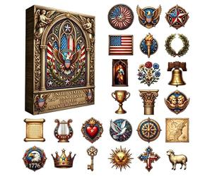 Calendrier de compte à rebours patriotique du 250e siècle, figurines patriotiques plates 2D | Calendrier de compte à rebours historique | Pour la maison, la chambre, l'école, le dortoir, l'appartement