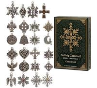 Calendrier De Compte À Rebours Pendentif Celtique | Souvenir En 2D Des Fêtes D'Hiver - Ornements Celtiques De Décompte Pour Noël,Pour Famille Amis Adultes Collectionneurs Arbre Fenêtre Mur Porte