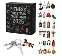 Calendrier de compte à rebours, pendentif en acrylique 2D pour la période de l'Avent, accessoire de fitness de 24 jours, décoration d'arbre de Noël, pour la maison, la salle de sport, la fenêtre, le