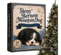 Calendrier de compte à rebours plat en acrylique 2D avec motif chien | Calendrier de fête avec compte à rebours pour les fêtes d'hiver festives, les fêtes au bureau, le sapin de Noël et le salon