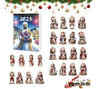Calendrier de compte à rebours pour décorations de Noël | Calendrier de compte à rebours de Jésus à 24 pendentifs pour Noël | Accessoires de scène en acrylique 2D comme souvenir de collection