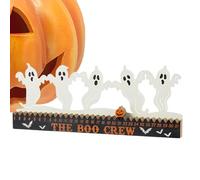 Calendrier De Compte À Rebours Pour Halloween En Bois - Décor Bureau Fantôme Halloween - Figurine en Bois de Calendrier 31 Jours pour Bureau, Salon et Chambre