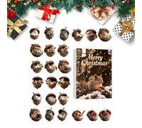 Calendrier De Compte À Rebours Pour L'Avent Animal - Fêtes D'Hiver Design 2D Plat - Ornements Pour Calendrier De L'Avent Gland Animaux - Pour Famille Amis Adultes Adolescents Arbre Fenetre Mur Porte C