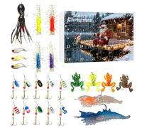 Calendrier De Compte À Rebours Pour Noël 2025,Équipement de Pêche en Eau Salée | Compte à Rebours Noël Calendrier Leurres de Pêche - Pour Hommes Adolescents Amis Adultes Garçons Père Mari