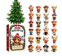 Calendrier De Compte À Rebours Pour Noël 24 Jours Décoration Festive Vache | Statues Calendrier Compte à Rebours Noël Pour Fêtes Soirées Table Basse Placard Bibliothèque Rebord
