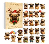 Calendrier De Compte À Rebours Pour Noël - Ornement d'Arbre de Noël en Acrylique Plat 2D | Calendrier Compte à Rebours 24 Jours avec Ornement Bulldog | Pour Hommes Femmes Garçons Adolescents Épouse Ma