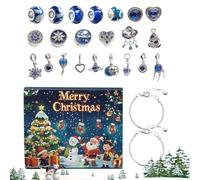 Calendrier de compte à rebours pour Noël, pendentifs, boucles d'oreilles, bracelets - Ensemble de collier de Noël de 24 jours | pour Halloween, fêtes saisonnières, Thanksgiving, Saint-Valentin