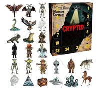 Calendrier De Compte À Rebours,Set de Décoration en Acrylique 2D,Set Avec 24 Figurines D'Animaux Fantastiques | Pour Adolescents Adultes Famille Saison Des Fêtes Noël Halloween
