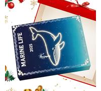 Calendrier de compte à rebours - Thème de acrylique plat 2D, animal de mer pour sapin de Noël 24 jours, pour murs arbres amants amis famille passionnés vacances saison maison fête