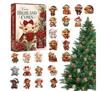 Calendrier De Compte À Rebours Vache Noël Décorations Acryliques Vache Pour | Calendrier De Noël 24 Jours À Compter Décor pour maison porte fenêtre mur cheminée entrée fête