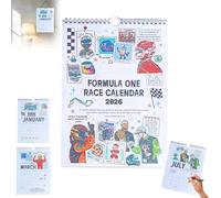 Calendrier de course F1 2026 - Le calendrier mural ultime pour les fans, idéal pour suivre la course. Décoration murale sur le thème des circuits de F1 (A)