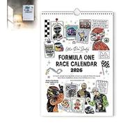 Calendrier de course F1 Scrapbook 2026 - Le calendrier mural ultime pour les fans de course automobile, calendrier F1 2026 Cadeaux pour les fans de Formule 1 (1pcs)