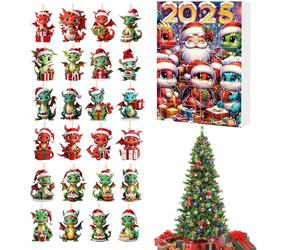 Calendrier De Décompte - 24 Jours Compte À Rebours Décoration Pendaison, Ornements Plats 2D En Acrylique Pour Adultes | Activité Familiale Quotidienne Fête À La Maison Décoration Ornement