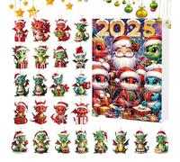 Calendrier de Décompte,24 Jours de Compte à Rebours pour les Fêtes de Noël - Ornement Plat 2D en acrylique pour Activité Familiale Quotidienne Maison École