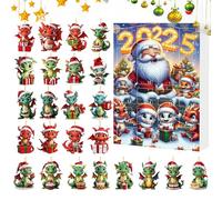 Calendrier de Décompte,24 Jours de Compte à Rebours pour les Fêtes de Noël - Ornements Plats 2D en Acrylique pour Adultes Activité Familiale Quotidienne Fête à la Maison