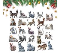 Calendrier De Décompte De Noël 2025, Calendrier De L'Avent Chat Acrylique, 24 Pièces De Chatons Mignons En Acrylique 2D, Parfait Pour La Cheminée, La Table De Fête Et Les Échanges De Cadeaux