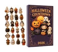 Calendrier de décompte d'Halloween Mini Ornements Halloween En Acrylique 2D | Calendrier de compte à rebours horreur 24 jours Pour Fête et Vacances Décoration Murale Maison Fenêtre Arbre et Affich