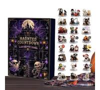 Calendrier De Décompte Effrayant 24 Jours Décorations Halloween En | Calendrier à rebours de 24 jours avec figurines miniatures Pour Fête Maison Hantée Étagère Manteau Entrée