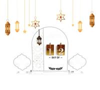Calendrier de Décompte Festif,Ornement de Décompte Décoration des Fêtes du Moyen-Orient,Décor de Table en Acrylique pour l'Avent - Pour Bureau Manteau de Cheminée Table à Manger Étagère