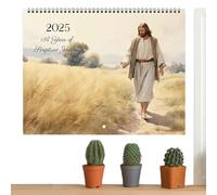 Calendrier de Jésus-Christ 2025, Calendrier drôle de Jésus-Christ | Peinture murale inspirante | Calendrier mural, calendrier décoratif mural inspirant la beauté de la nature 2025 par