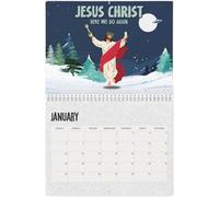Calendrier de Jésus-Christ - Agenda de table 2025 - Religieux catholique Motivation de Jésus-Christ pour étudiants, enseignants, bureau, maison, Noël, 27,9 x 21,6 cm